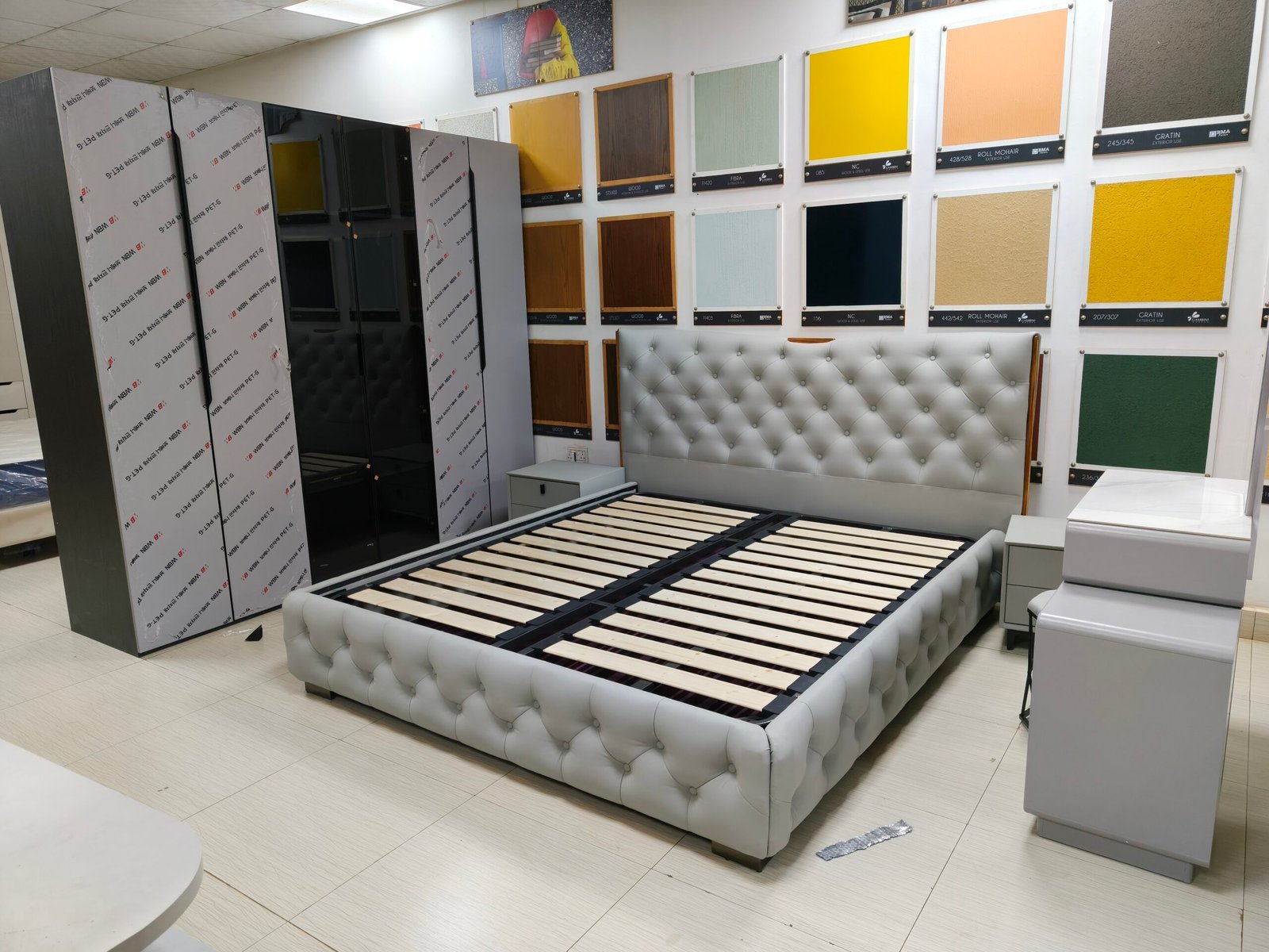 Bedroom Set — Bed, Wardrobe & Nightstands